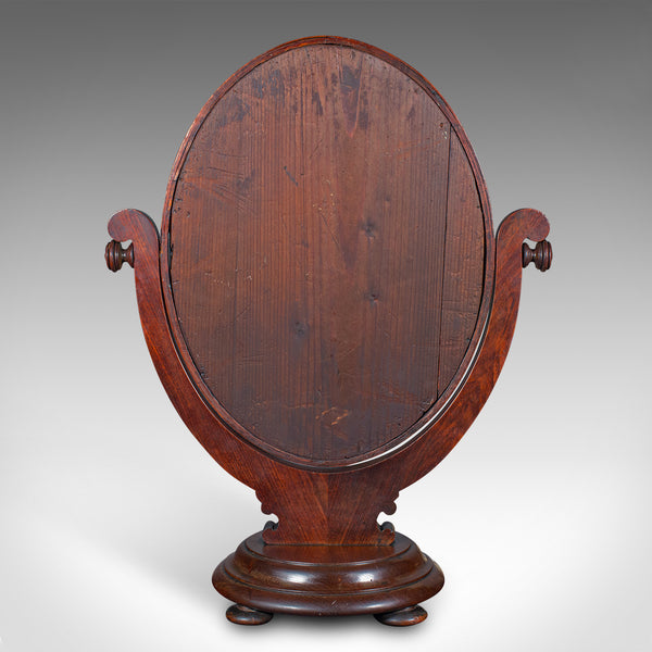 Antique Dressing Table Mirror, English, Walnut, Oval Form, Boudoir, Victorian