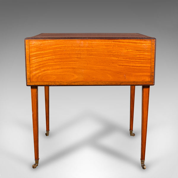 Small Antique Pembroke Table, English Satinwood, Occasional, Williamson, Regency