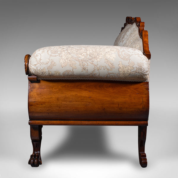 Antique Drawing Room Sofa, English, Large 2 Seat Settee, Show Frame, William IV