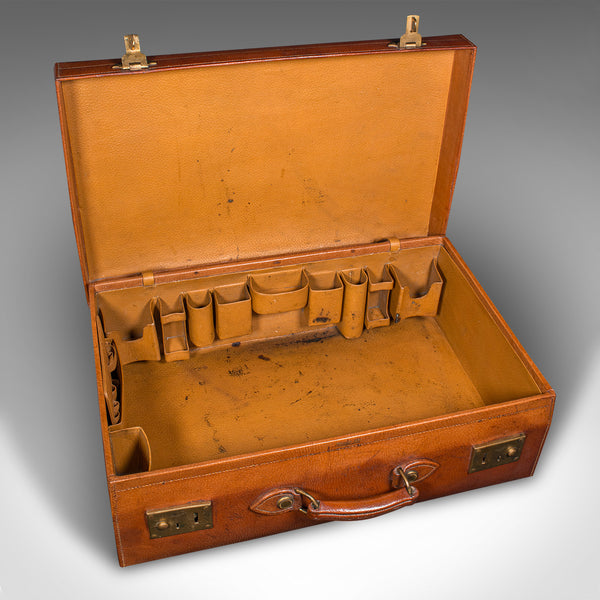 Antique Gentleman's Travel Case, English, Leather Suitcase, Harrods, Edwardian