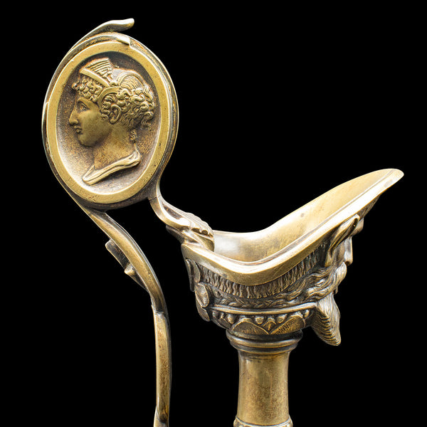 Pair Of Antique Ornamental Ewers, Italian, Bronze, Grand Tour, Victorian, C.1850