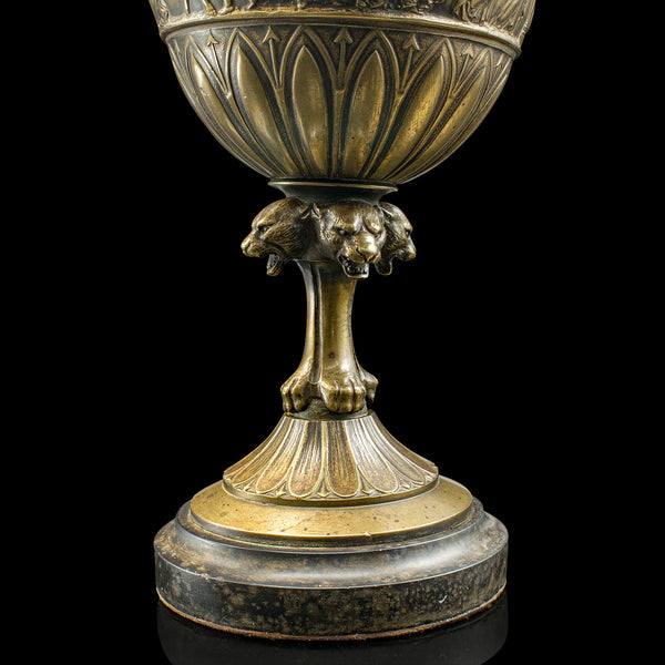 Pair Of Antique Ornamental Ewers, Italian, Bronze, Grand Tour, Victorian, C.1850