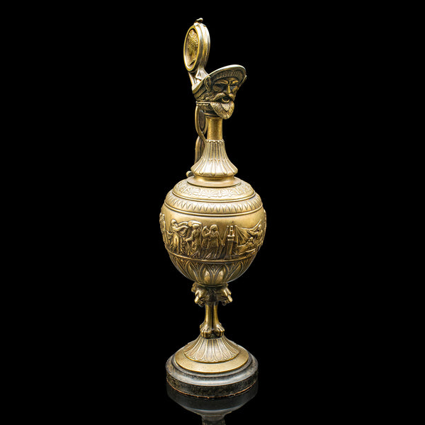 Pair Of Antique Ornamental Ewers, Italian, Bronze, Grand Tour, Victorian, C.1850