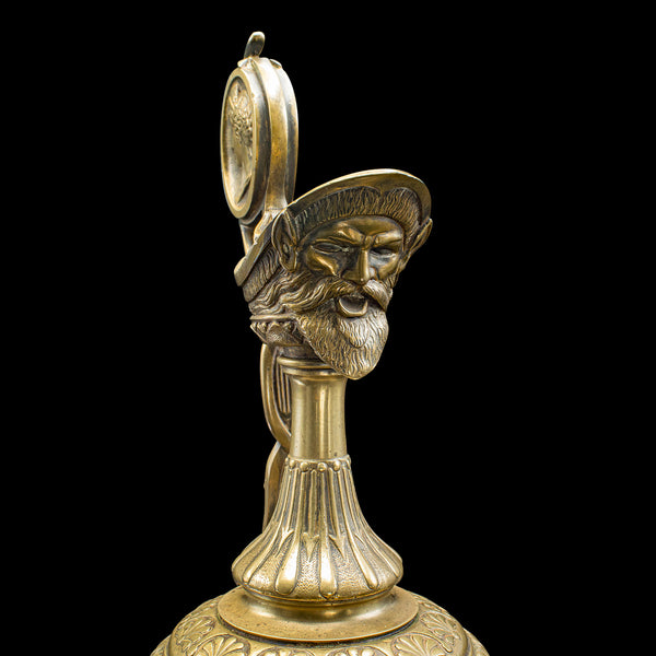Pair Of Antique Ornamental Ewers, Italian, Bronze, Grand Tour, Victorian, C.1850