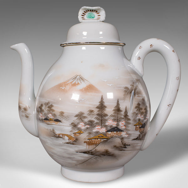 Antique Kutani Tea Service, Japanese, Porcelain, Teapot, Cup & Saucer, Victorian