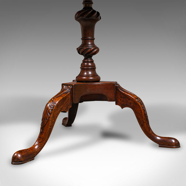 Antique Pie Crust Side Table, English, Walnut, Wine, Lamp, Victorian, Circa 1850