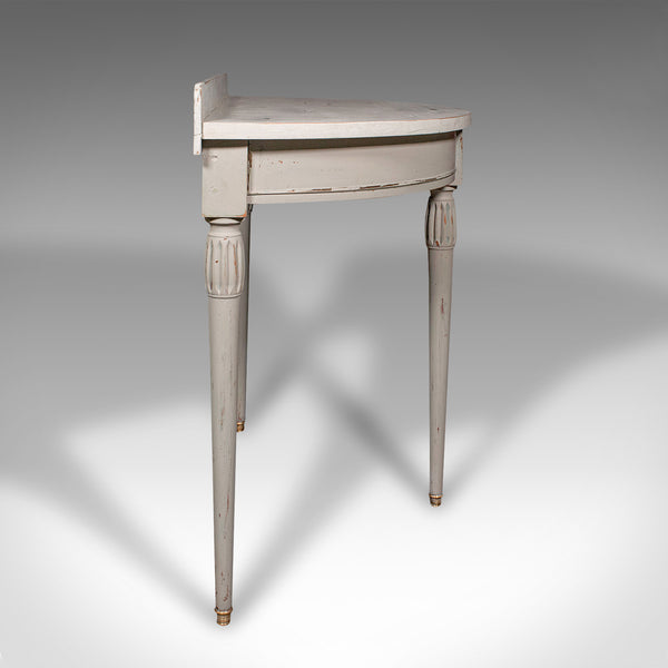 Antique Demi Lune Side Table, French, Painted, Occasional, End, Victorian, 1900