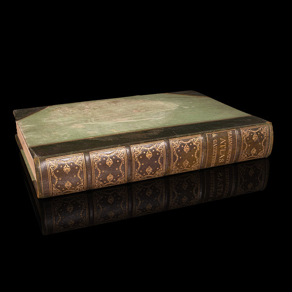 Antique Harmsworth Atlas & Gazetteer, English, Cartography Reference, Edwardian