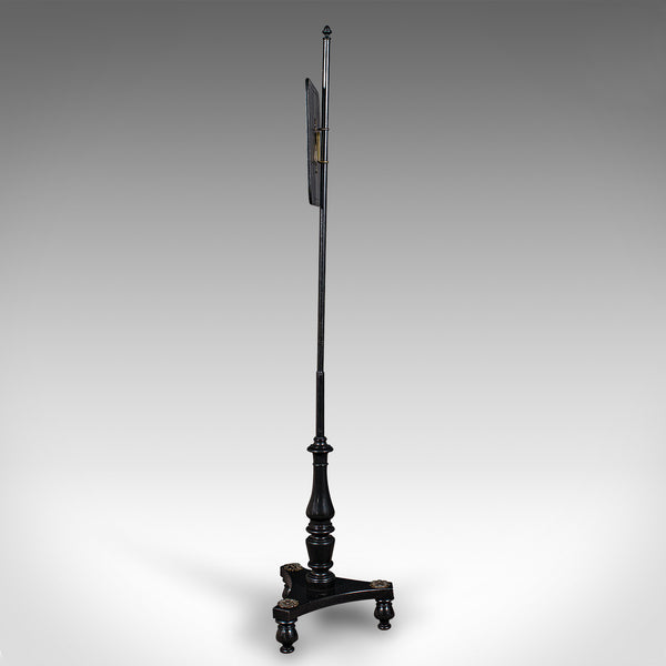 Antique Fireside Pole Screen, English, Height Adjustable, Aesthetic, Victorian