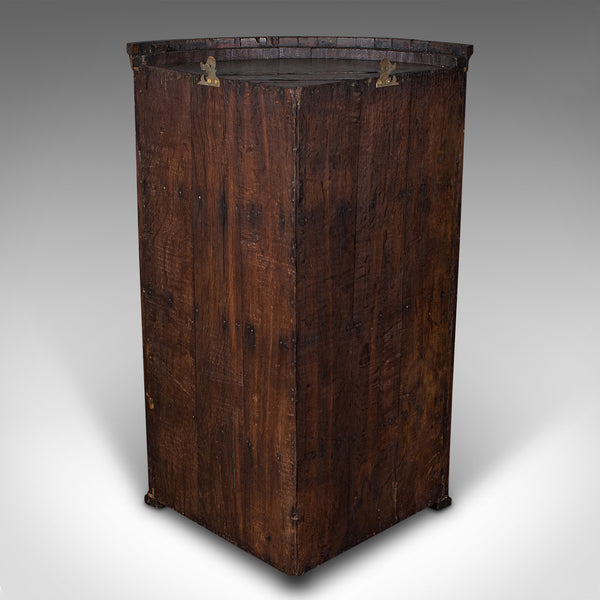 Antique Bow Front Corner Cabinet, English, Flame, Wall Cupboard, Georgian, 1780