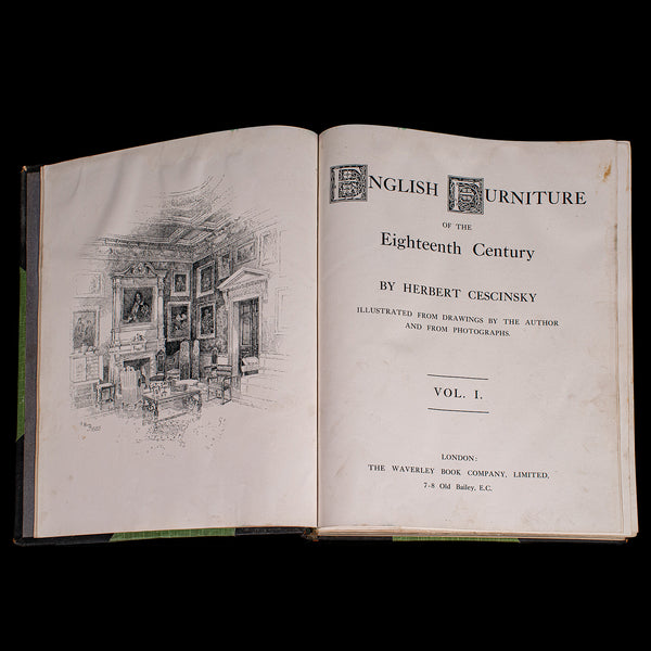 3vols Antique Reference Books, English Furniture of the 18th Century, Cescinsky