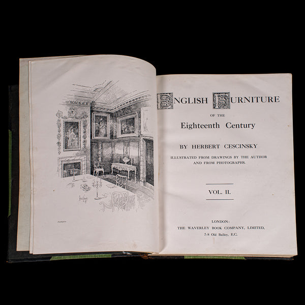 3vols Antique Reference Books, English Furniture of the 18th Century, Cescinsky