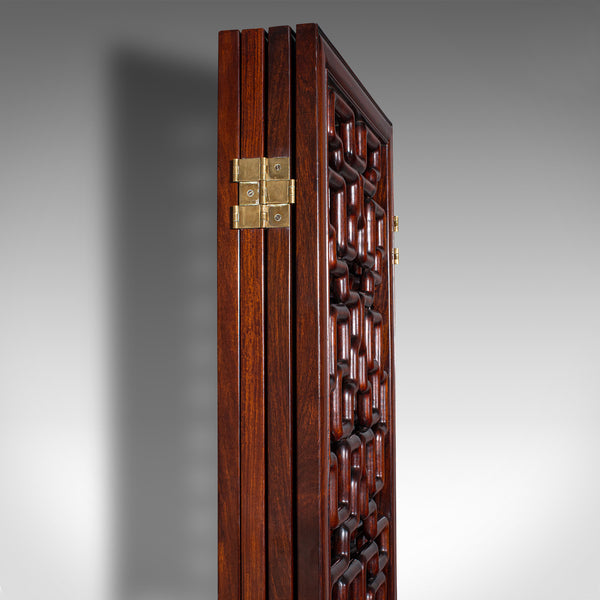 6' Tall Vintage Room Divider, Japanese, 4 Fold Screen, Mid Century, Circa 1950
