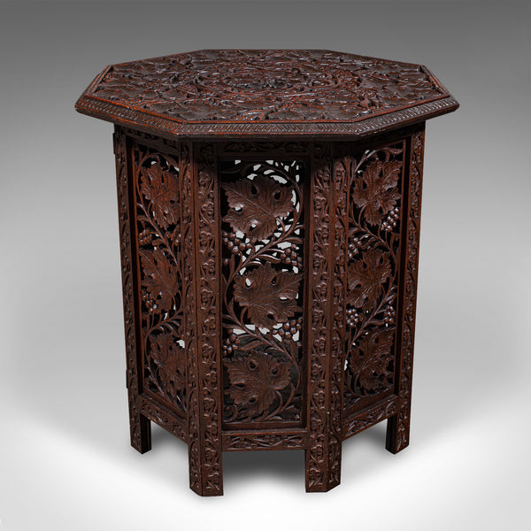 Antique Folding Colonial Tea Table, Indian Teak, Occasional, Campaign, Victorian