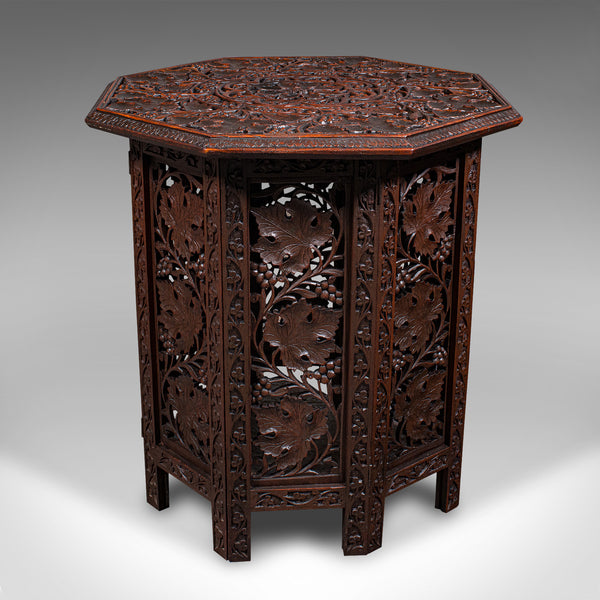 Antique Folding Colonial Tea Table, Indian Teak, Occasional, Campaign, Victorian