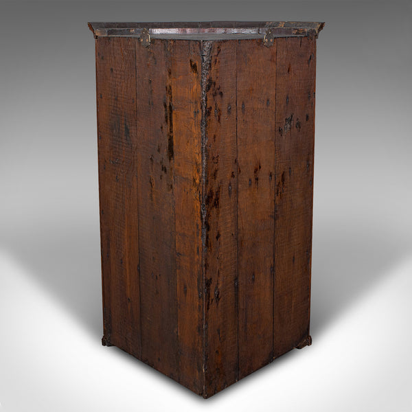 Antique Bow Front Corner Cabinet, English, Oak, Wall Mount Cupboard, Georgian