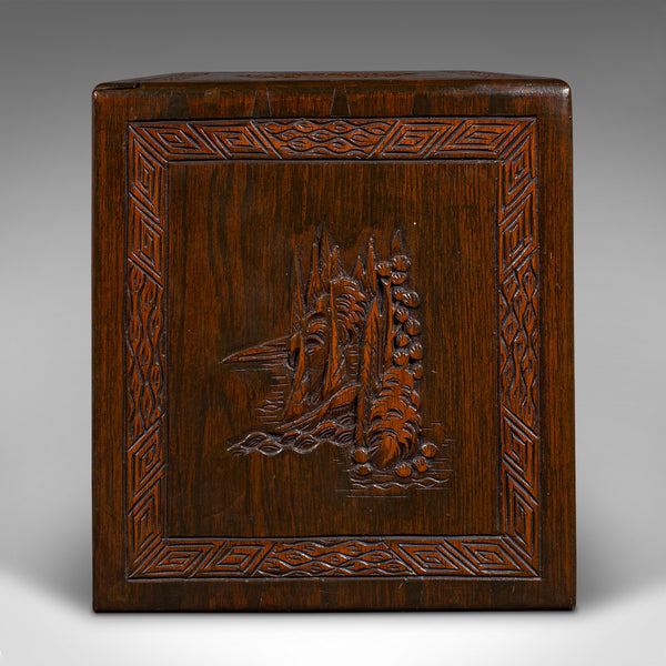 Vintage Cased Mahjong Set, Chinese, Carved Teak, Gaming Set, Mid Century, C.1950