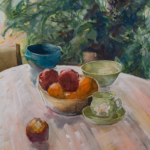 Large Vintage Watercolour, English, Framed Art, Still Life, Signed, Circa 1990
