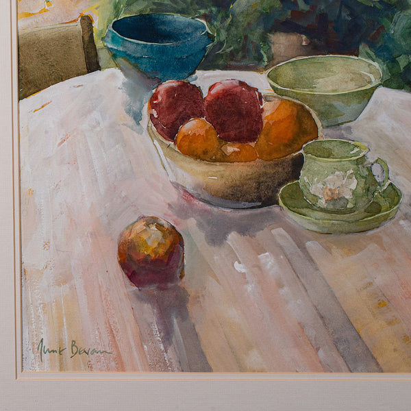 Large Vintage Watercolour, English, Framed Art, Still Life, Signed, Circa 1990