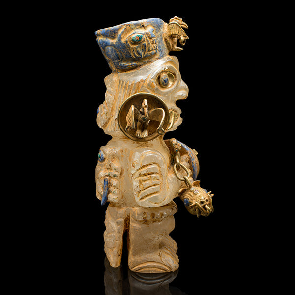 Tall Vintage Tribal Figure, South American Crystal, Totem, Ornament, Mid Century