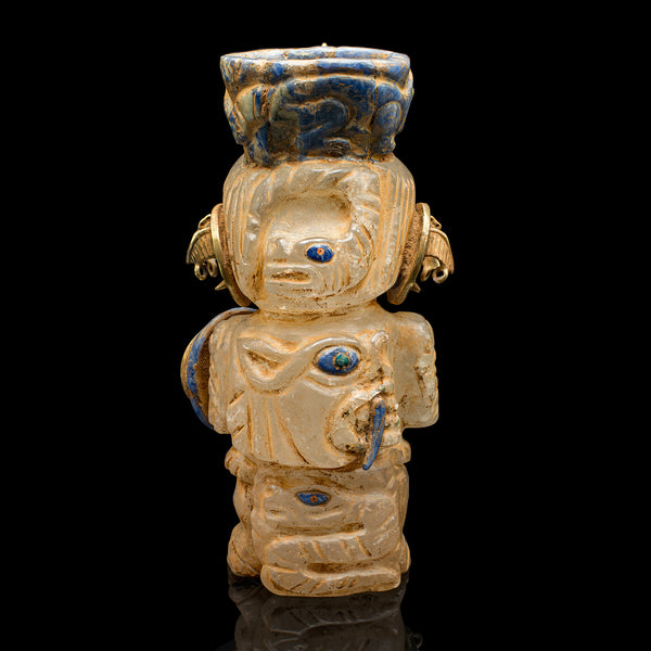 Tall Vintage Tribal Figure, South American Crystal, Totem, Ornament, Mid Century