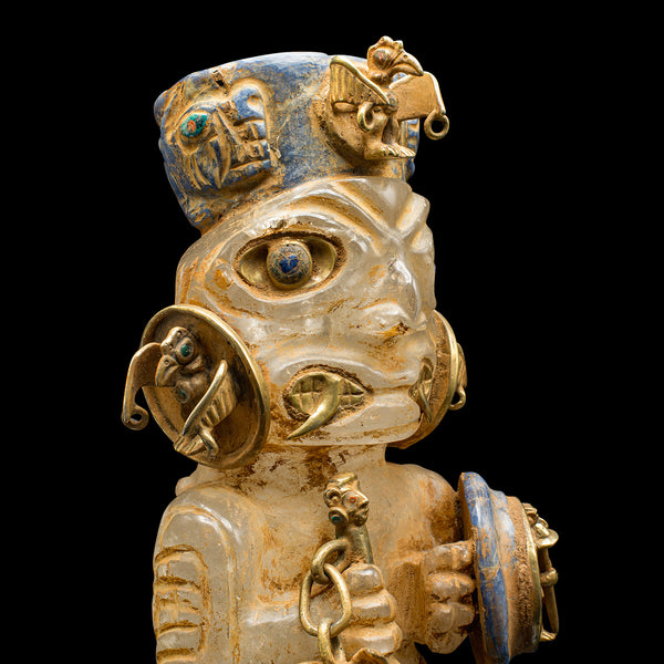 Tall Vintage Tribal Figure, South American Crystal, Totem, Ornament, Mid Century