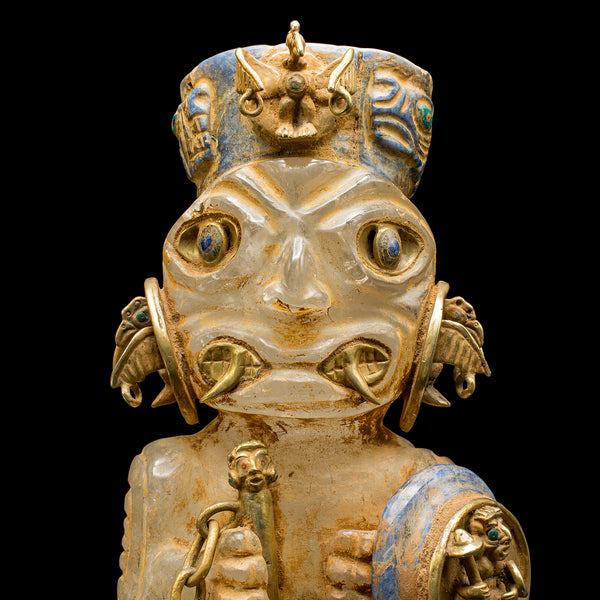 Tall Vintage Tribal Figure, South American Crystal, Totem, Ornament, Mid Century