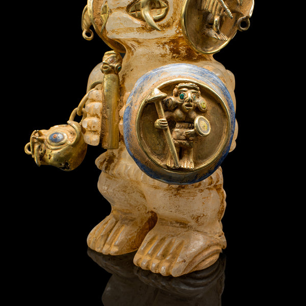 Tall Vintage Tribal Figure, South American Crystal, Totem, Ornament, Mid Century