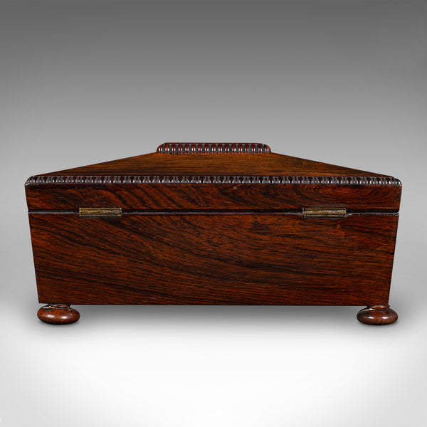 Antique Sarcophagus Keepsake Box, English, Velvet Lined, Glove Case, Regency