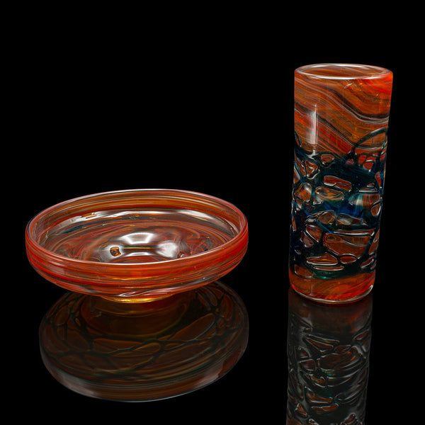 Vintage Mdina Candle Stand, Maltese, Art Glass, Candlestick Holder, Circa 1970