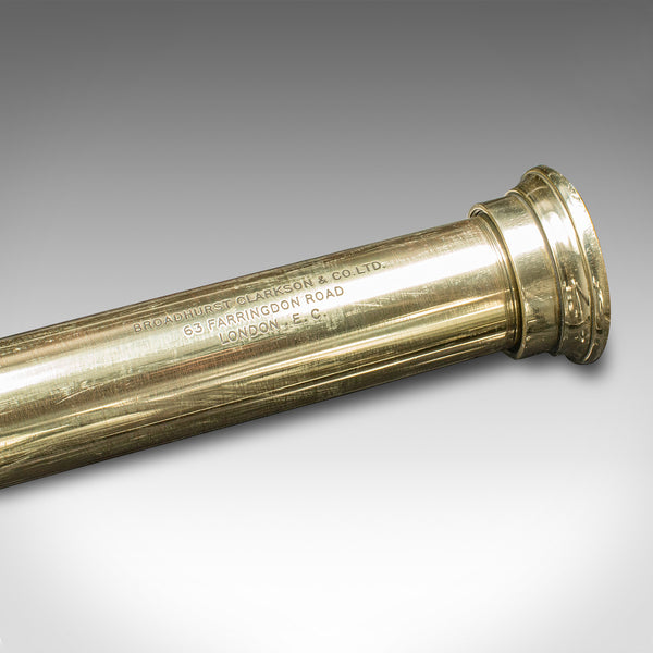 Antique 3 Draw Telescope, English, Leather, Broadhurst Clarkson & Co, Edwardian