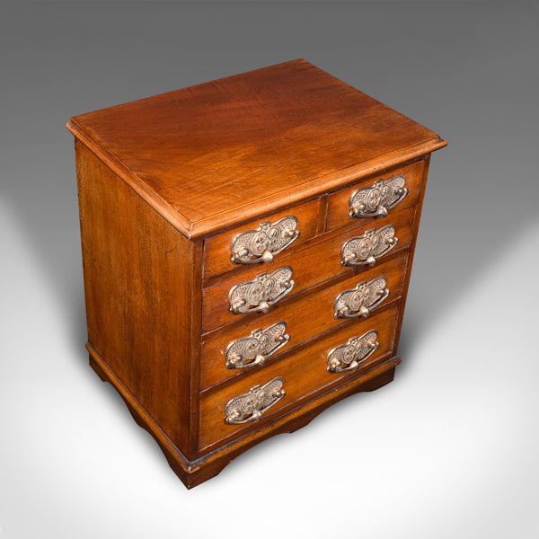 Antique Desktop Specimen Case, English, Miniature Chest of Drawers, Victorian