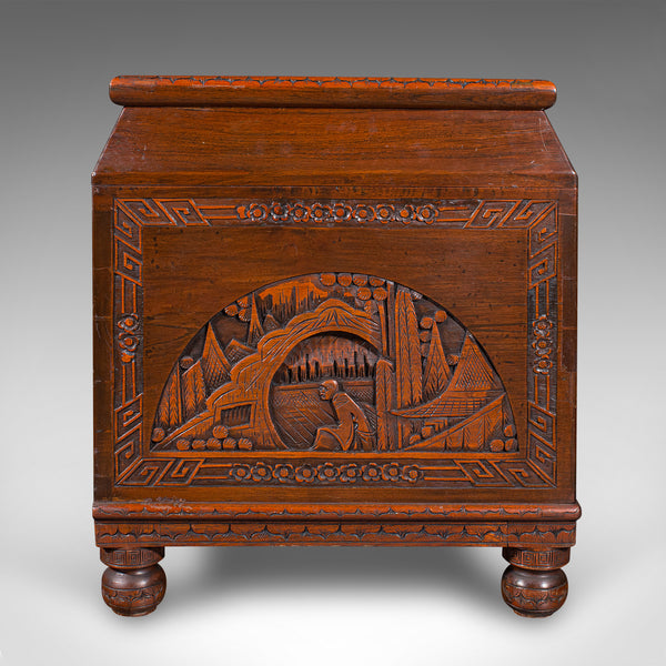 Large Vintage Carved Chest, Chinese, Camphorwood, Linen Trunk, Oriental Taste
