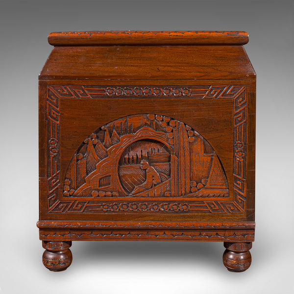 Large Vintage Carved Chest, Chinese, Camphorwood, Linen Trunk, Oriental Taste