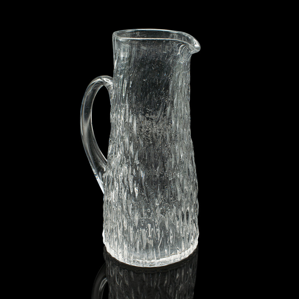 Vintage Lemonade Jug, English, Glass, Drinks Pitcher, Serving Ewer, Mid Century