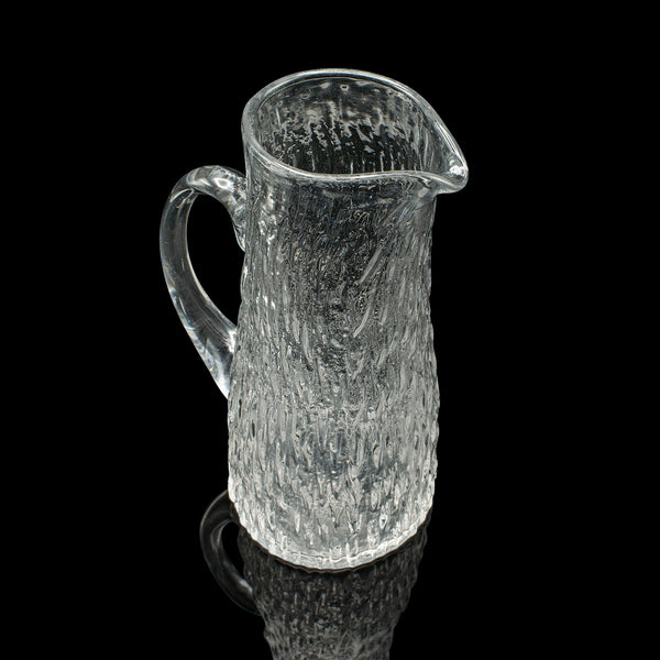 Vintage Lemonade Jug, English, Glass, Drinks Pitcher, Serving Ewer, Mid Century