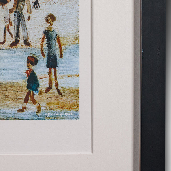 Vintage Print, At The Seaside, LS Lowry, English, Framed Art Reproduction, 1990