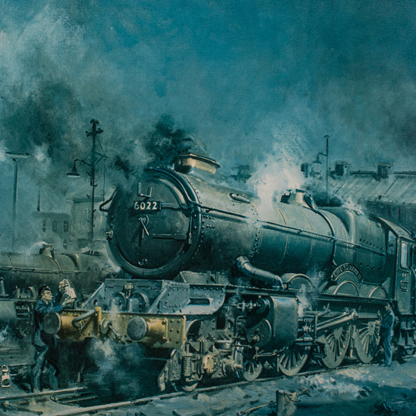 Large Vintage Railway Print, English, Framed Art, Steam Train, Railwayana, Cuneo
