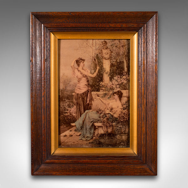 Antique Crystoleum Picture, French, Framed Glass Mezzotint, Art, Late Victorian