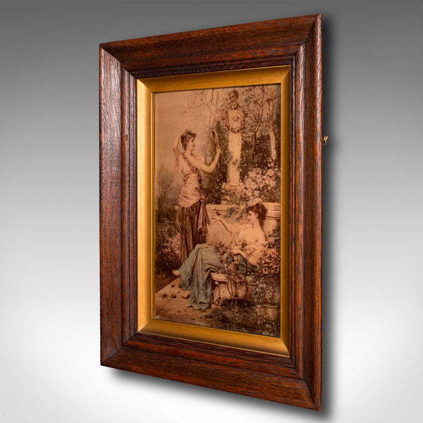Antique Crystoleum Picture, French, Framed Glass Mezzotint, Art, Late Victorian