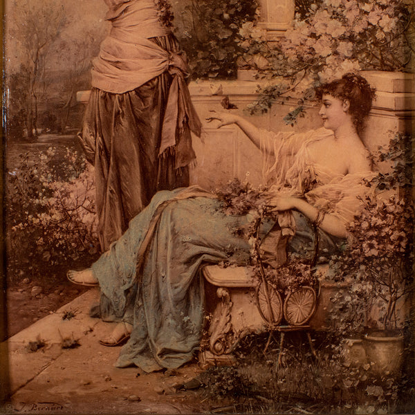 Antique Crystoleum Picture, French, Framed Glass Mezzotint, Art, Late Victorian