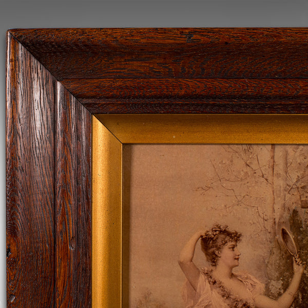Antique Crystoleum Picture, French, Framed Glass Mezzotint, Art, Late Victorian