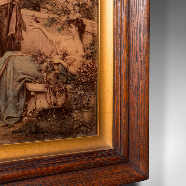 Antique Crystoleum Picture, French, Framed Glass Mezzotint, Art, Late Victorian