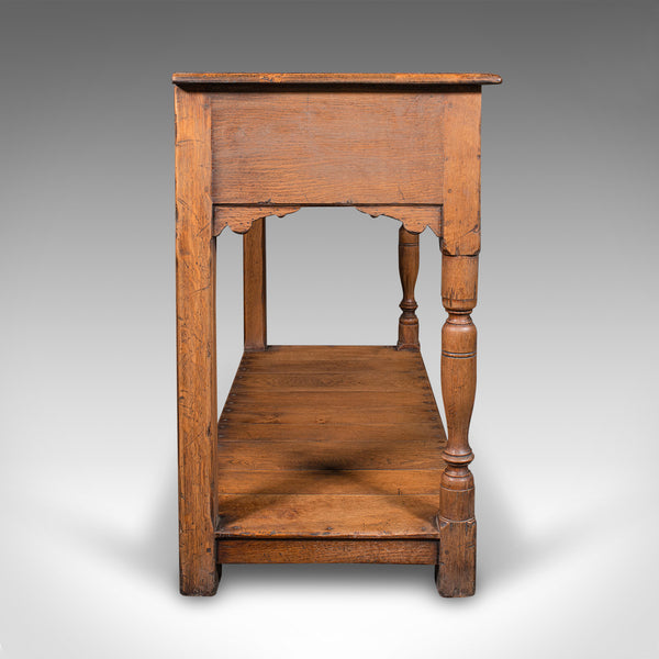 Antique Dresser Base, English Oak Kitchen Sideboard, Georgian Revival, Edwardian