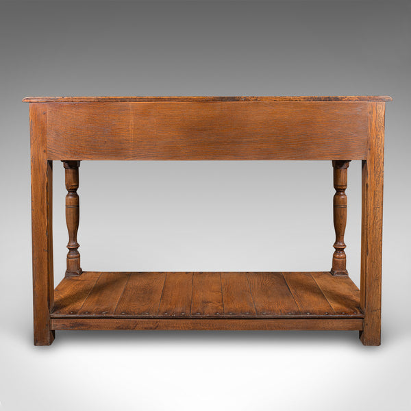 Antique Dresser Base, English Oak Kitchen Sideboard, Georgian Revival, Edwardian