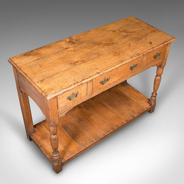 Antique Dresser Base, English Oak Kitchen Sideboard, Georgian Revival, Edwardian