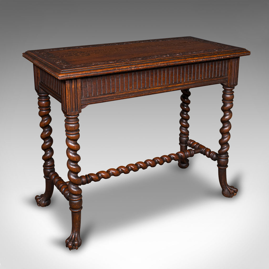 Antique Hall Table, Scottish, Oak, Side, Reception, Gothic Revival, Victorian