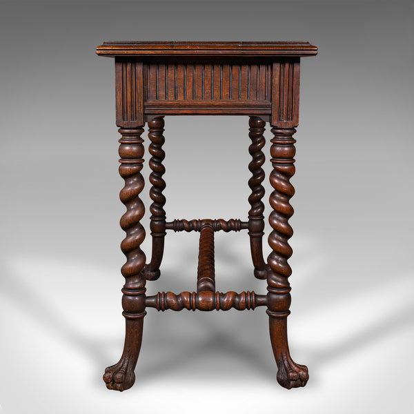 Antique Hall Table, Scottish, Oak, Side, Reception, Gothic Revival, Victorian