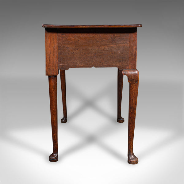 Antique 4 Drawer Lowboy, English, Oak, Walnut, Correspondence Desk, Georgian