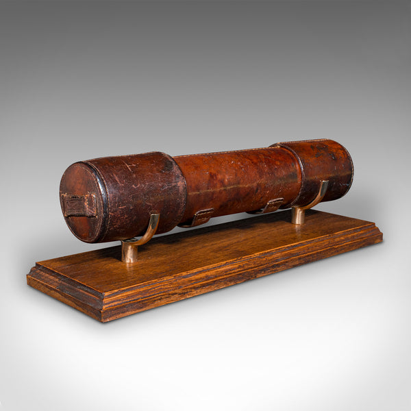 Antique 3 Draw Telescope, English Brass, Leather, Newton & Co, Victorian, C.1870